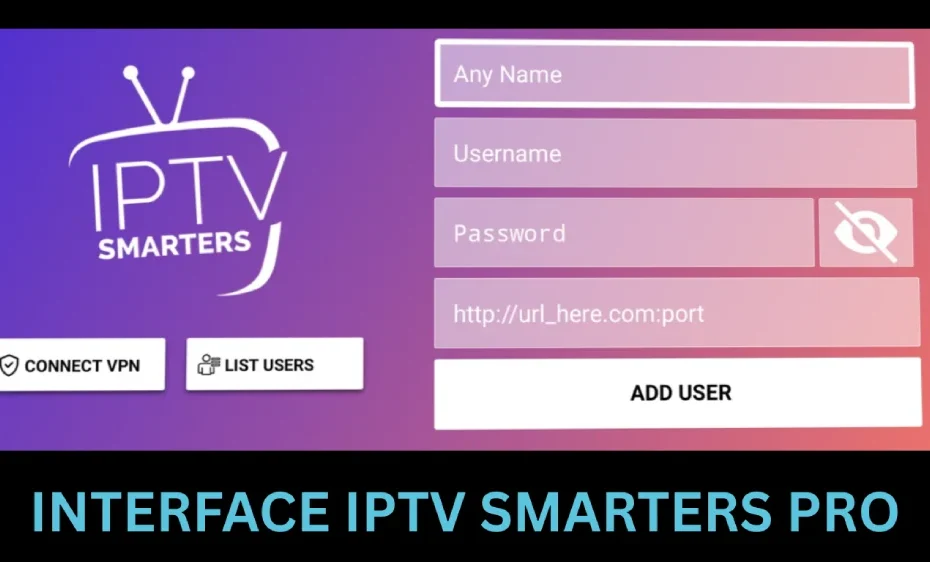 iptv smarters pro interface pour intégrer le code xtream